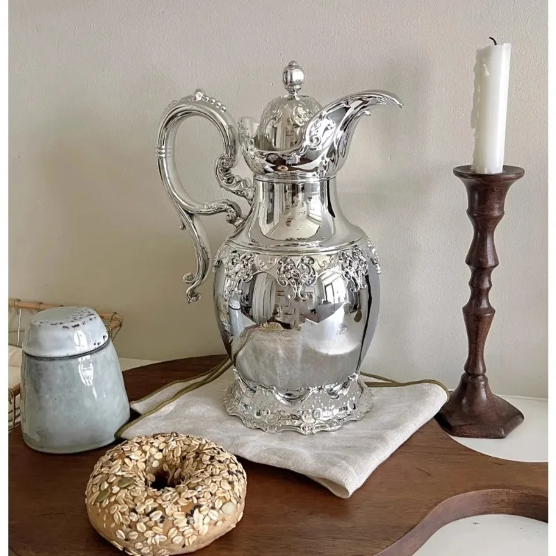 

【2026】Medieval Niche Court Style Advanced Silver Thermal Insulation Kettle Retro Household
