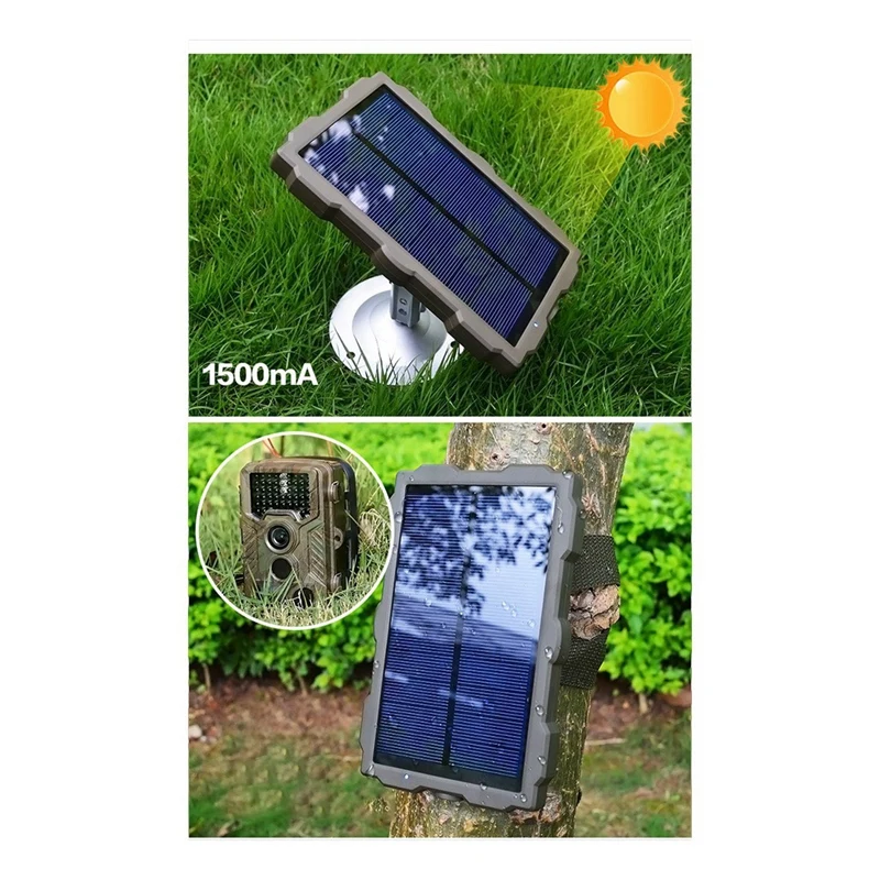 Outdoor Trail Camera Solar Panel Waterproof 3000Mah 6V-12V Rechargeable Solar Charger For Hunting Camera