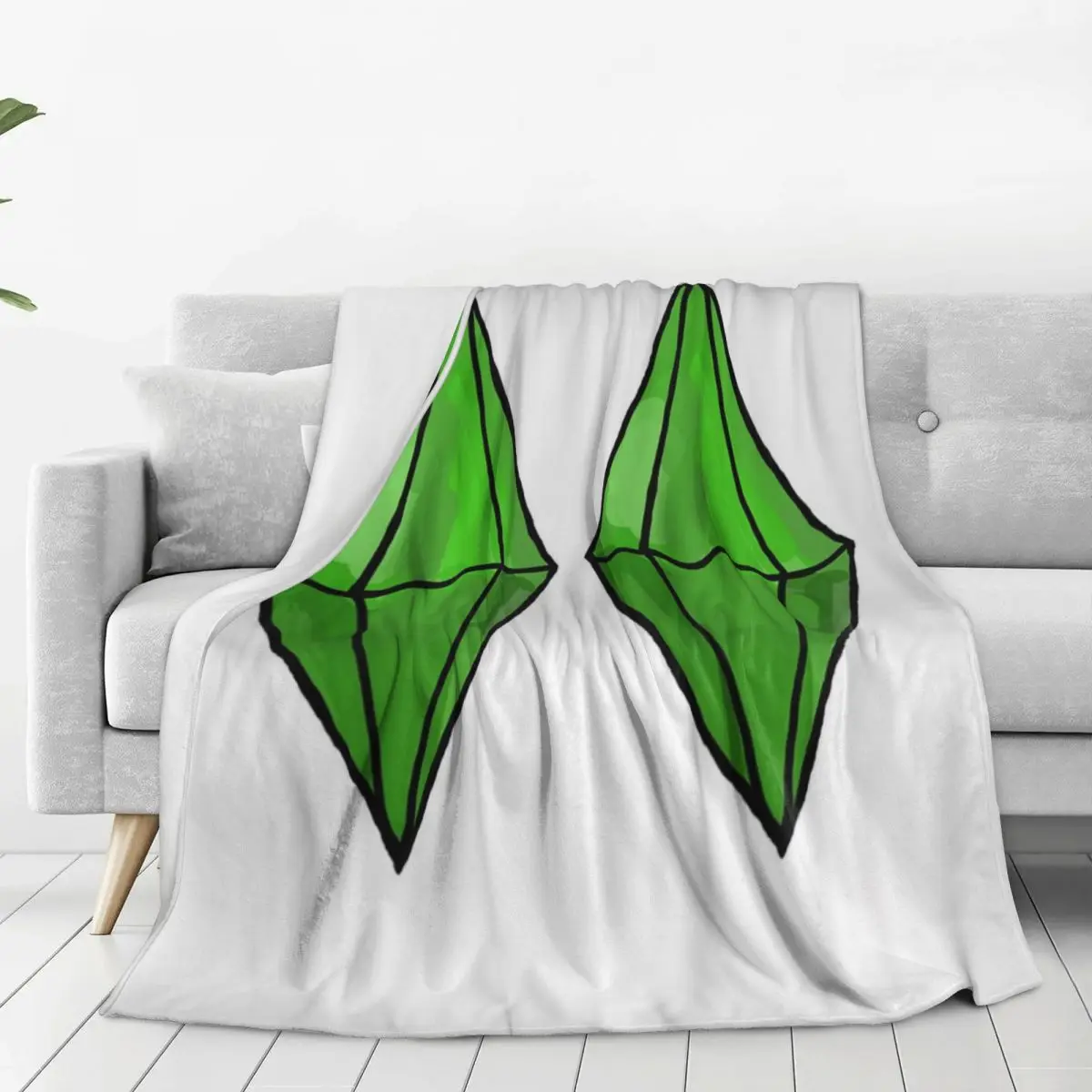 Giant Plumbob Blanket Flannel Portable Sofa Throw Blankets For Home Bedroom Travel Throws Bedspread Quilt