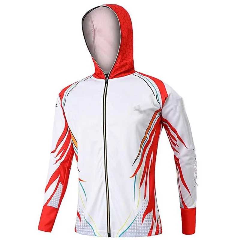 With Hood Custom Sublimation Printed Uv Protection Long Sleeve Men Fishing Hoodie Quick Dry Fishing Shirts