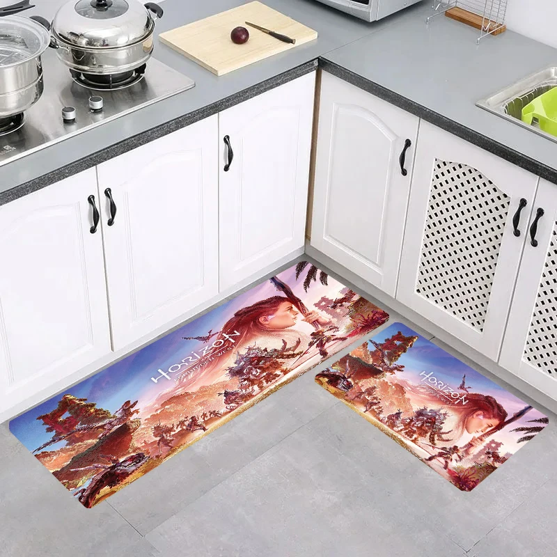 Rugs H-Horizon Game Forbidden West Kitchen Rug Carpets Floor Mat Home Balcony Room Mats Doormat Entrance Door Foot Carpet Bath