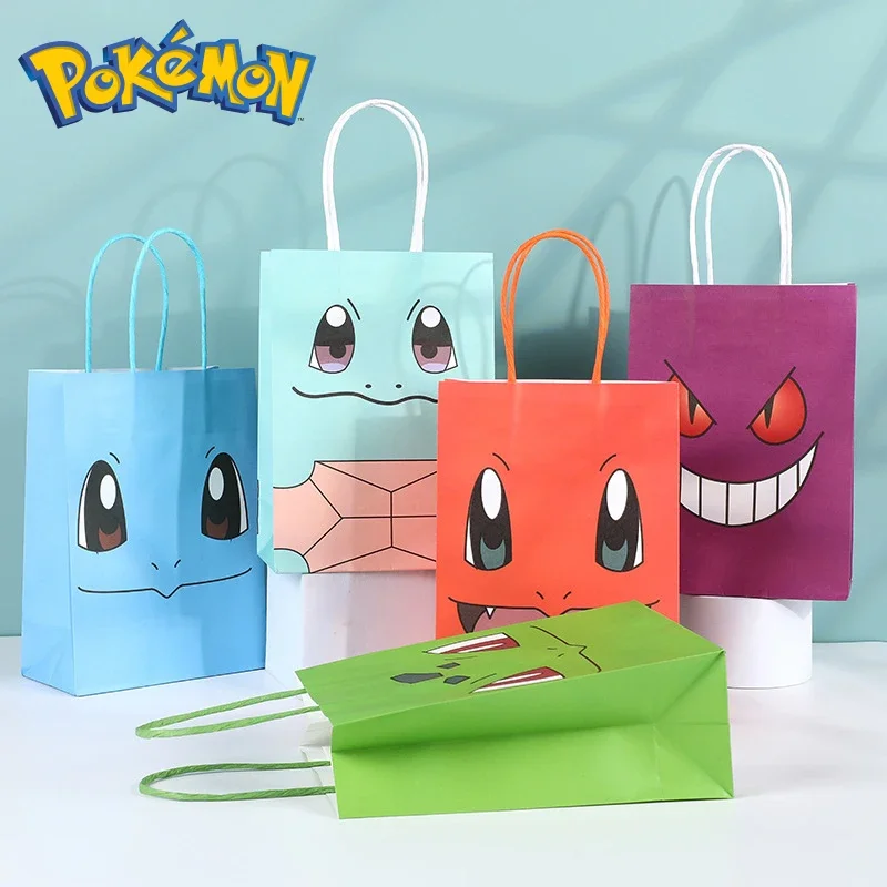 Cartoon Kawaii Pokemon Holiday Gifts Gengar Snorlax Candy Paper Bag Favorite Top Packaging Event Party Festive Supplies Home