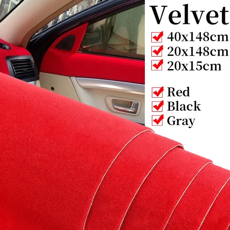 Velvet Cloth Sticker Car Truck Internal Styling Modification Soft Fluff Decal Jewelry Boxes Fluff Self-adhesive Decoration Cloth