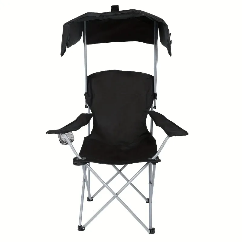 Canopy Chair with Sunshade for Camping, Hiking, Travel, and Other Outdoor Events, with Holder, 1-Pack