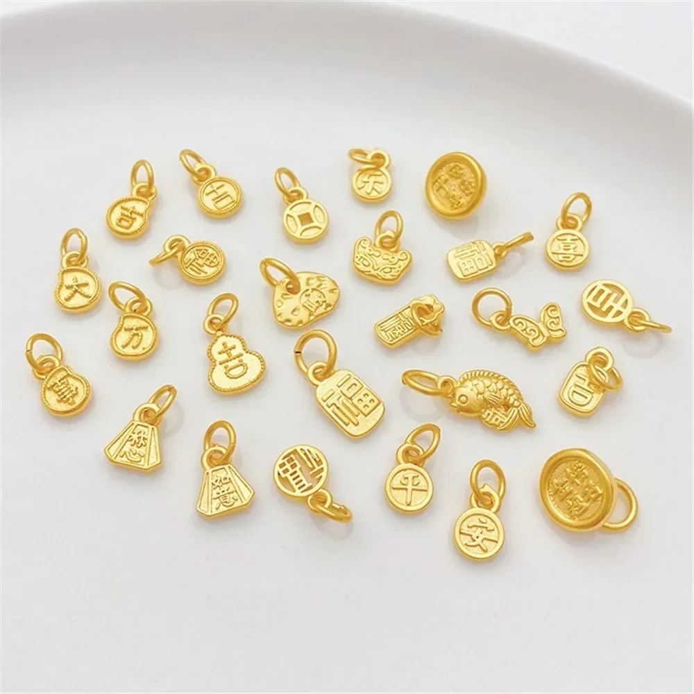 لون الذهب الرملي السلام والفرح، كل شيء على ما يرام، قلادة من ماركة Fu مصنوعة يدويًا، إكسسوارات مادة القلادة