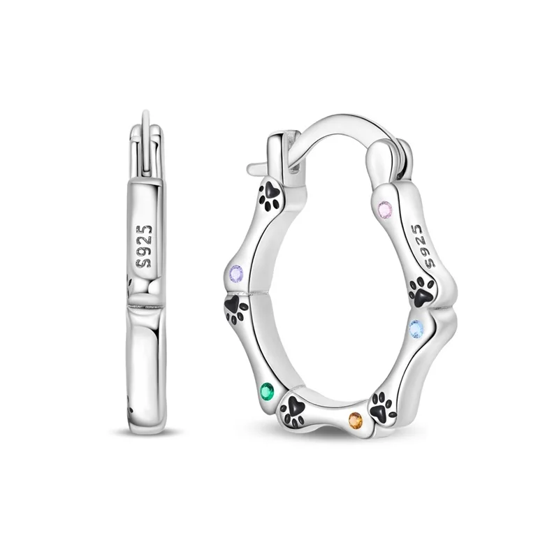 Neue 925 Sterling Silber Ohrringe in Form eines Hundeknochens, funkelnde Zirkon-Ohrringe für Damen, feiner Schmuck für den Alltag, Geburtstag, Jahrestag, Geschenke.