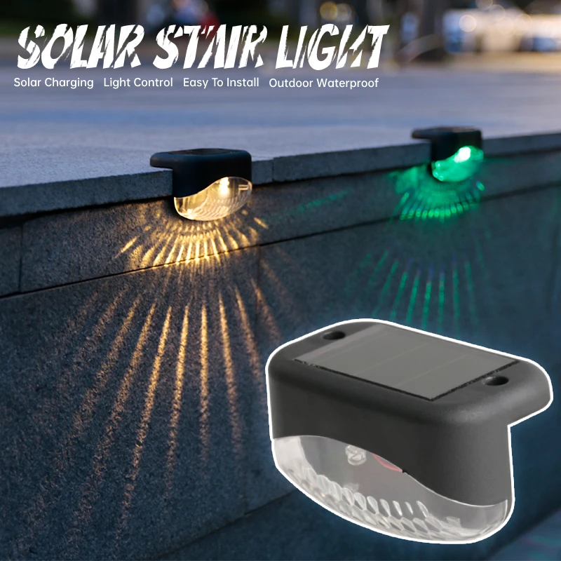 Garden Landscape Step Lights Outdoor Lighting Fence Lamp Waterproof Solar Power Balcony Lighting Lamps Home Small Night Light