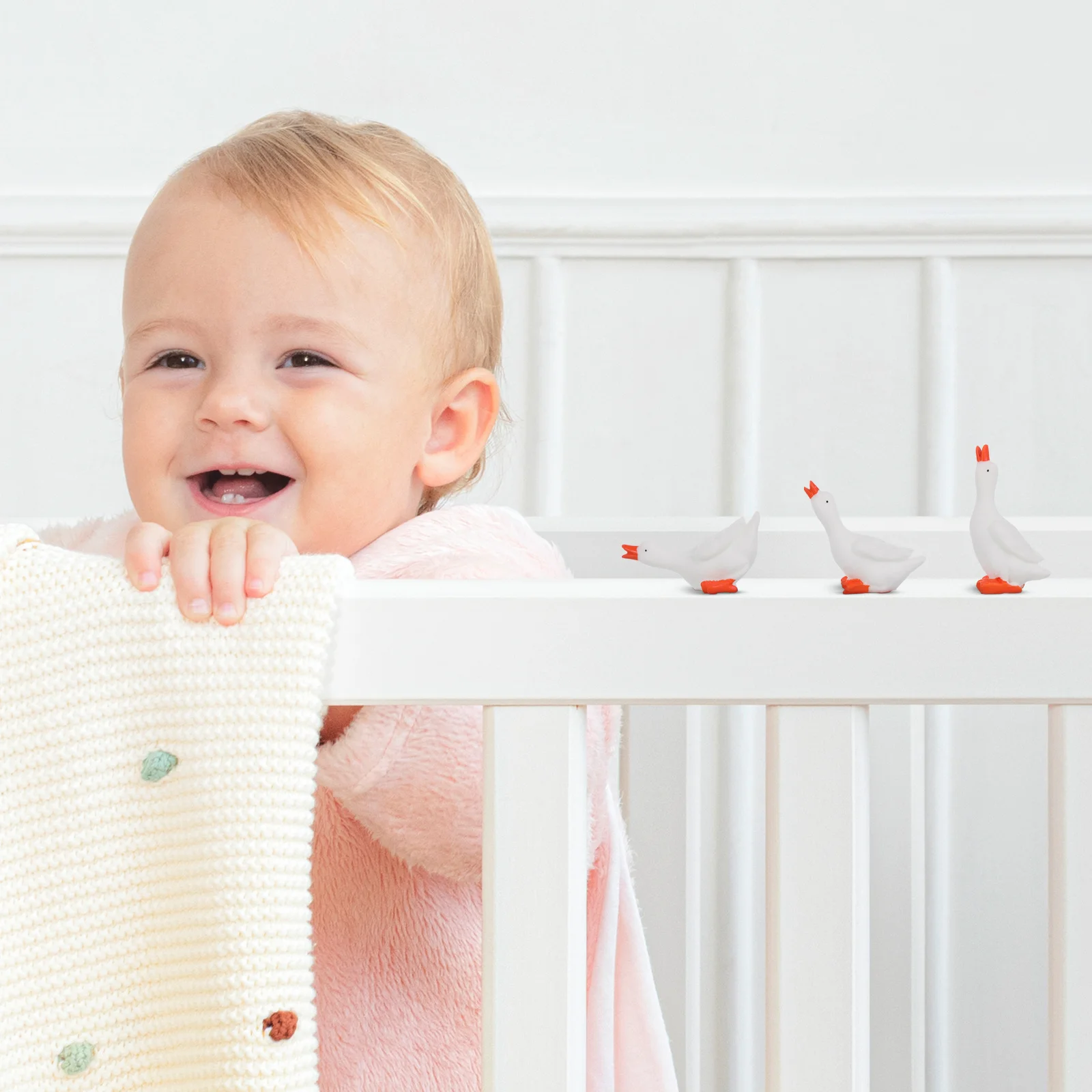 

12pcs Goose Figurines Small Animal Decor For Diy Room Goose Decor Garden Decoration Play Set Micro Photo Prop