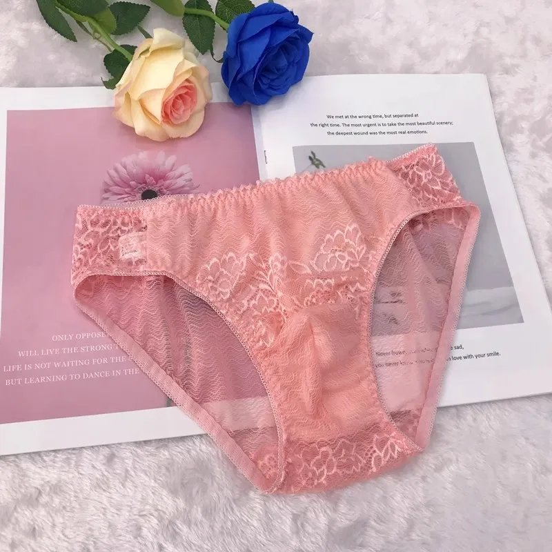 

Мужские однотонные кружевные трусы-брифы с прозрачными вставками и выпуклым кармашком, для танцев, лайв-шоу, ЛГБТ-вечеринок, в стиле Харадзюку, подарок для парня