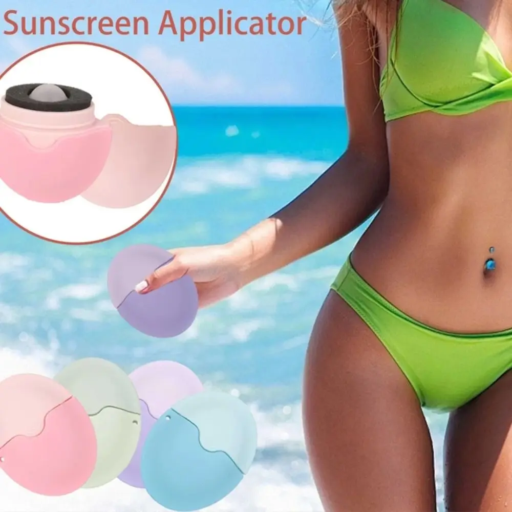 

Oval Suncream Roller Applicator Refillable Stitching Color Isolation Lotion Cream Bottles Silicone Cosmetics Tool Travel