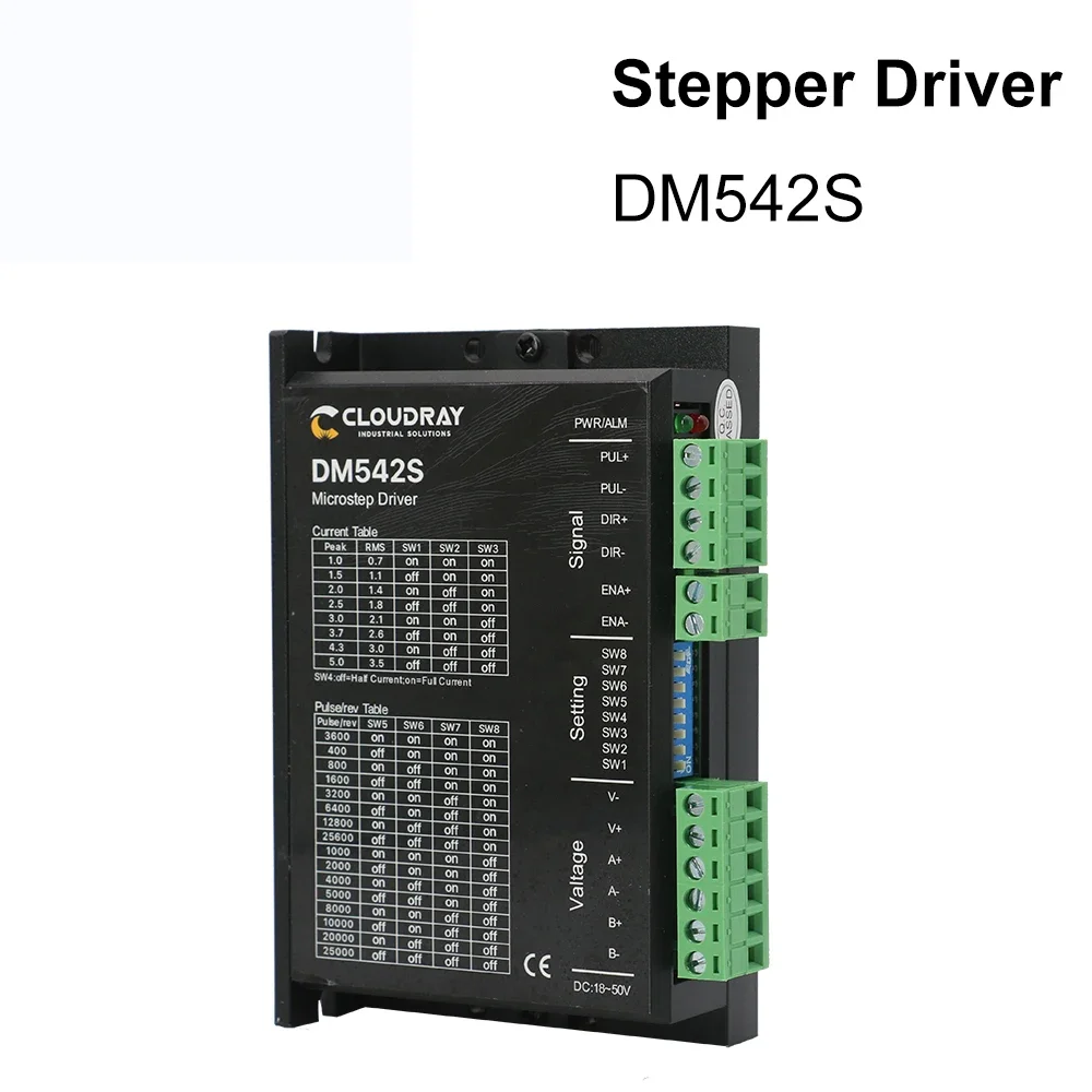 HAOJIAYI 2-Phase Stepper Motor Driver DM542S Supply Voltage 18-50VDC Output 1.0-5.0A Current