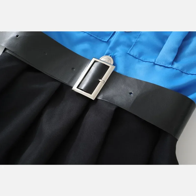 Girl Police Role Play Dress Dressup Clothes Children Police Officer Uniform Playsuits Halloween Performance Costumes