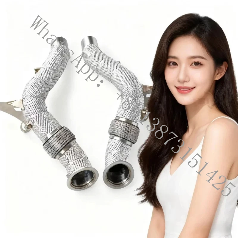 

Высококачественная выхлопная труба F8 3.9 2019-2024, выхлопная труба с каталитическим нейтрализатором и теплозащитным экраном, модифицированная для гонок.