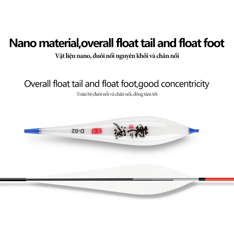 5PCS Vertical Lake River Fishing Floats+5 Float Tubes+1 Bag Fishing Hook+1 Buoy Rest Nano Fishing Buoy Tools Tackle Accessories