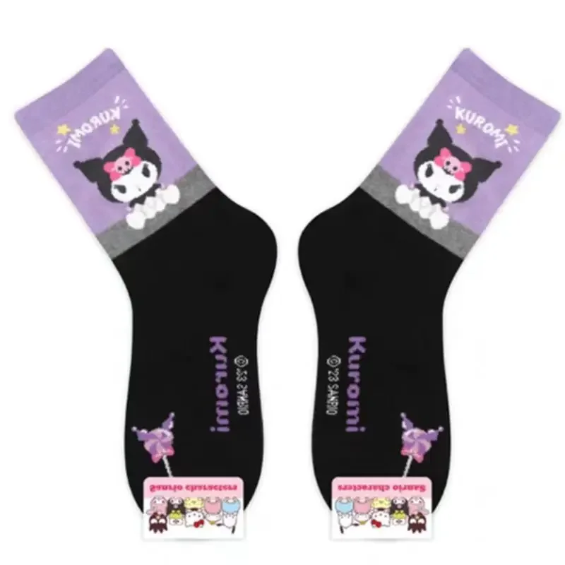 Kawaii Sanrio skarpety Kuromi studenckie pończocha dla dzieci cynamoroll bawełniane skarpety sportowe moja melodia pluszowe Y2K Hello Kitty Things Girl