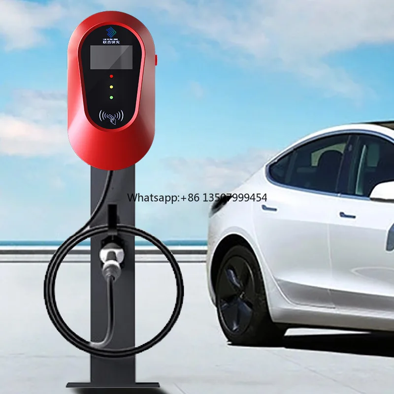 

New Design Home & Residential 7KW Wallbox Single-Phase Charging Pile GB/T Slow Charger Customized Red EV Car Charging Stations