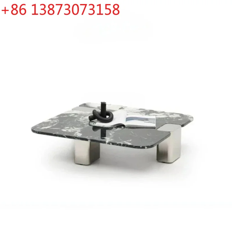 Italian marble coffee table square living room home modern light luxury high sense