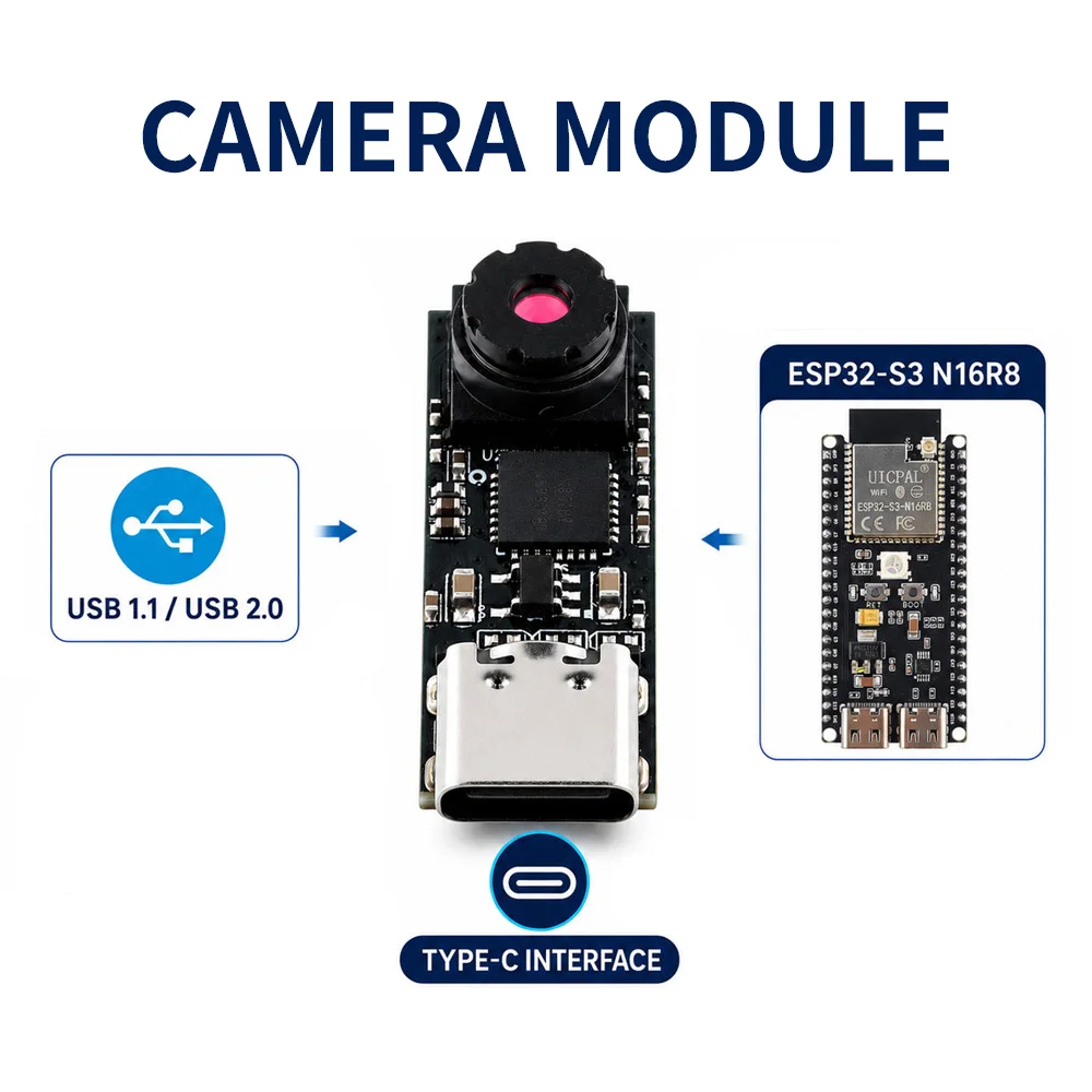 Mini Mini USB Type-C Camera Module 1280*720 720P HD UVC Webcam 1MP Wide Angle Lens for ESP32-S3 Development Board Android Win 10 11 - Aliexpress Deal