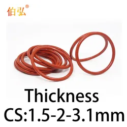 VMQ O-ring thickness 1.5/2/3.1mm CS silicone red sealing temperature resistant gasket rubber ring complete in specifications1