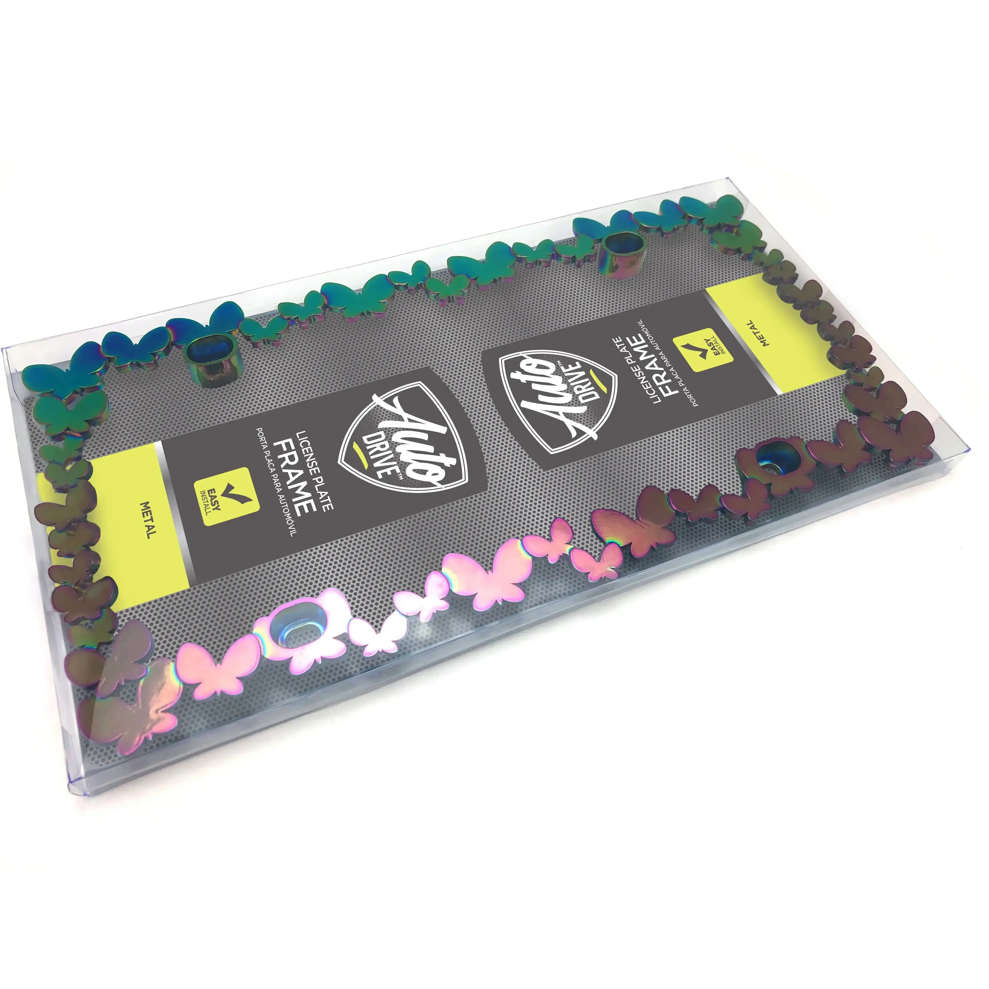 إطار لوحة كروم على شكل فراشة الحرباء - إكسسوارات سيارة مخصصة للنساء، أفكار هدايا #2