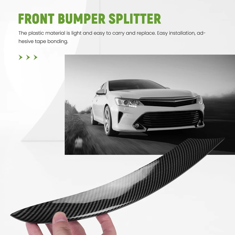 6Pcs Carbon Fiber Front Bumper Spoiler Splitter Cover Grille Vent Trim For Mercedes-Benz C-Class C200 C260 W205 2019+