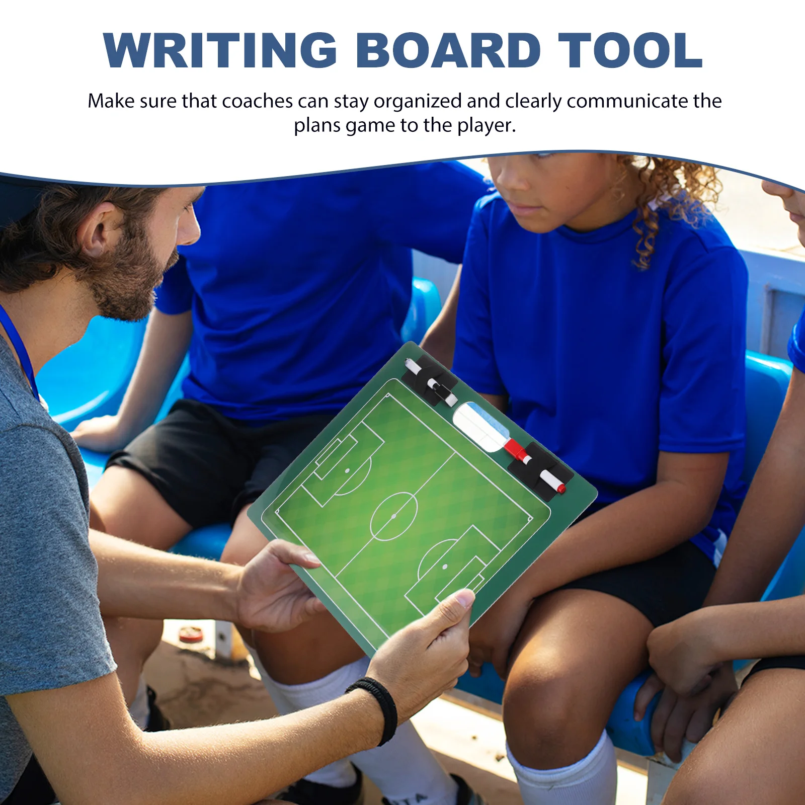 

Football Coaching Board PVC Durable Portable Sports Ball Training Match Supplies Lightweight Reusable Organizer Tool