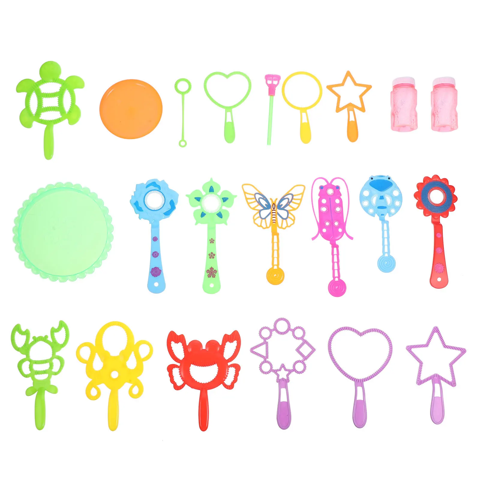 3Sets Colorful Bubble Maker Set Safe Material Generate Multiple Bubbles Rainbow Effect Kids Interactive Play Backyard Beach