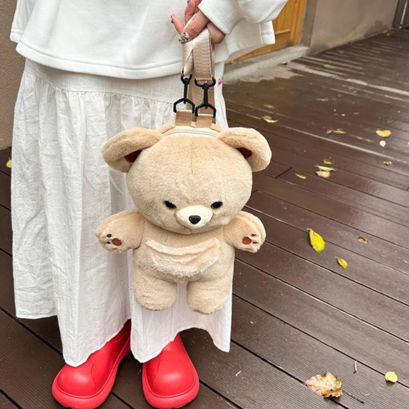 Cartoon Small Bear Plush Large Capacity Multi Purpose Backpack Children Comfort Schoolbag