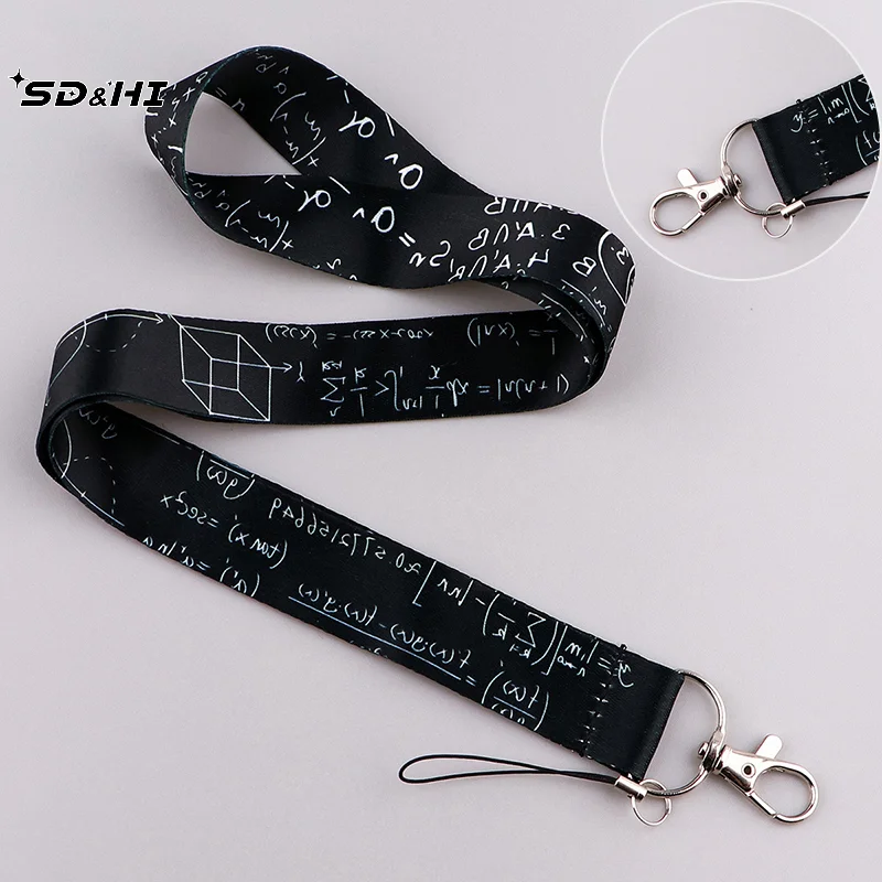 Cordones de fórmula matemática avanzada, soporte para llavero, tarjeta de identificación, cuerda para colgar, cordón Lariat, llavero, regalos para amantes de la matemáticas, 1 Uds.