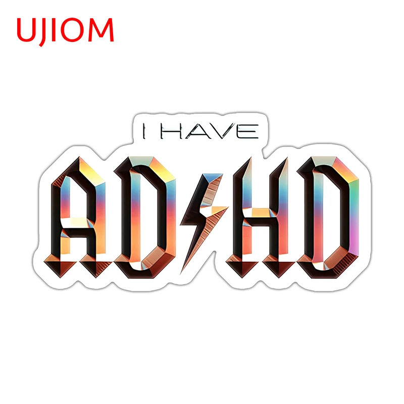 UJIOM I Have ADHD Rock Music Parody Wall Sticker Game Room Waterproof Vinyl Decal Fit For Surfboard Transparent Storage Box