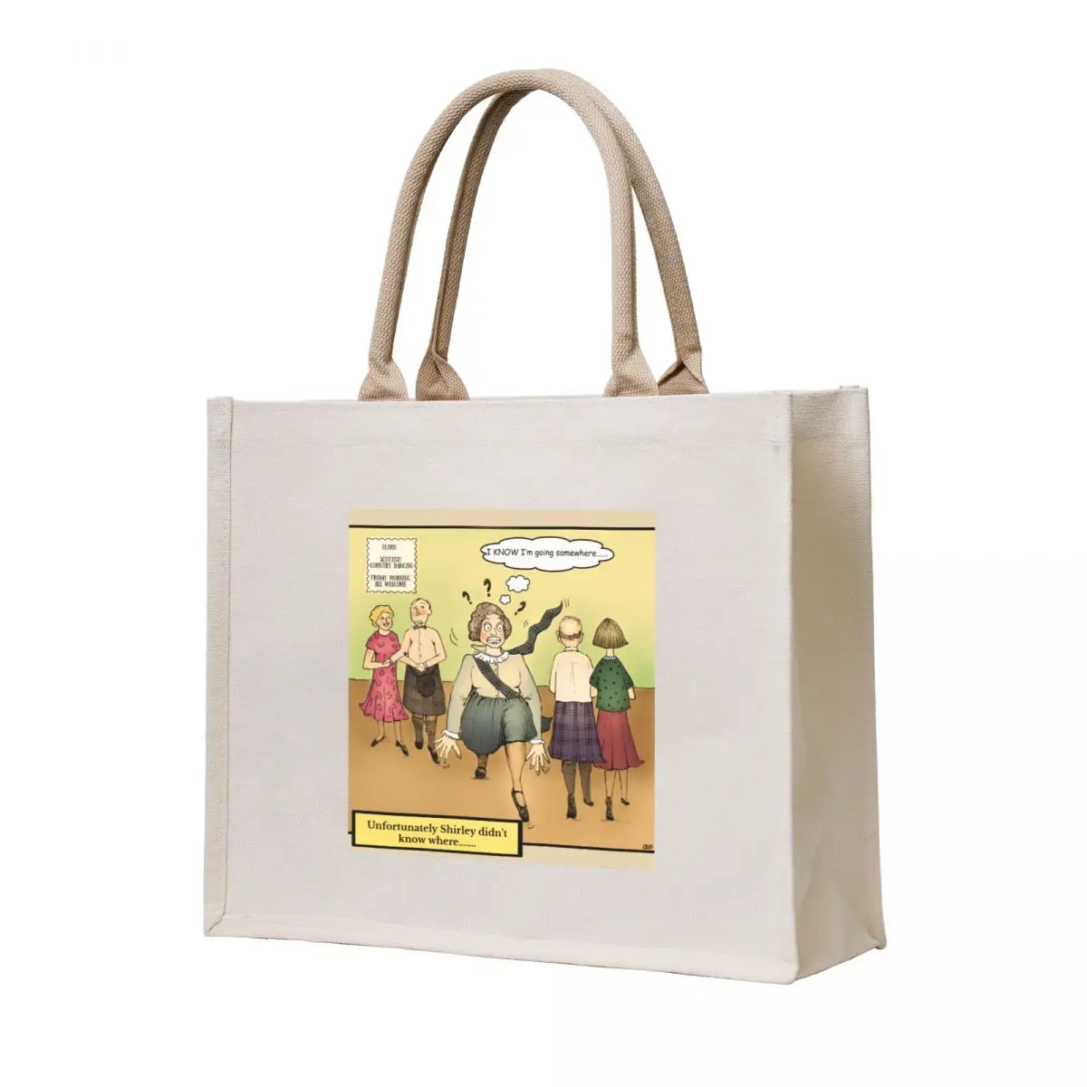 

Scottish Country Dancing Cartoon Tote Bag Reusable bags bag luxury women university shopper bag