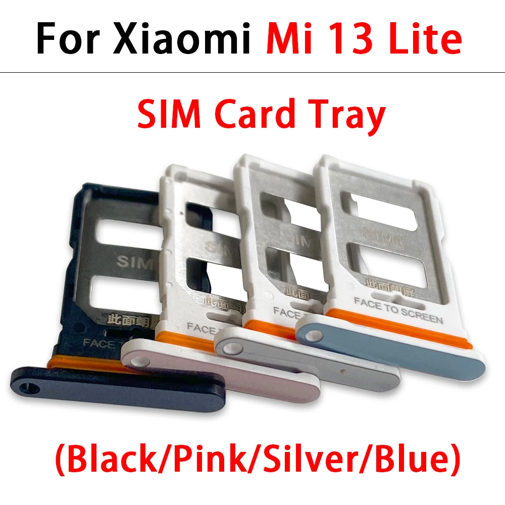 10 Pcs SIM Card Tray For Xiaomi Mi 13 Mi 13 Lite Mi 13 Pro SIM Card Holder Tray Slot Holder Adapter Socket Replacements