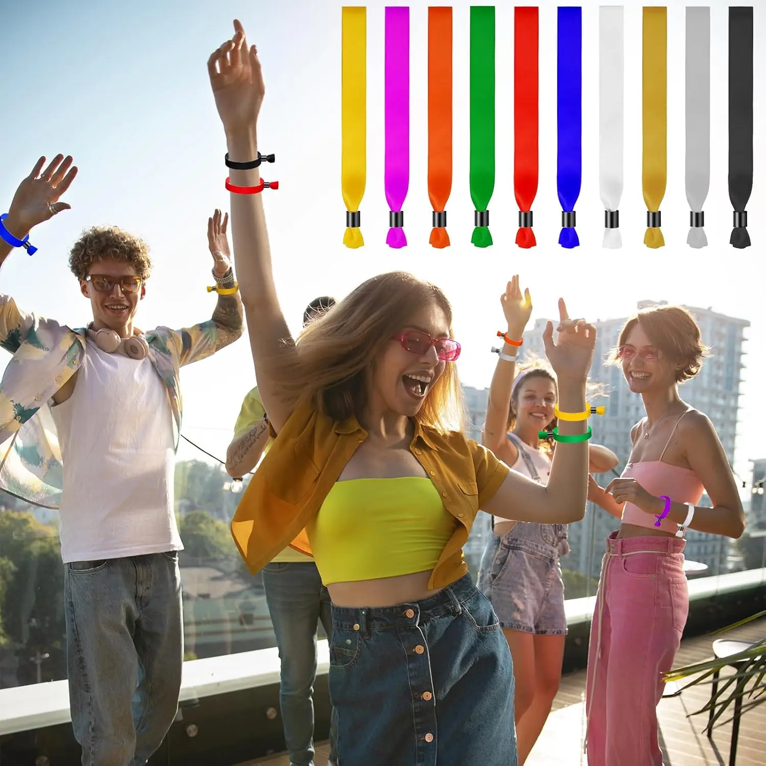 50/100pcs Cloth Event Wristbands Disposable Colored Wrist Bands Wristbands Waterproof Arm Bands for Events Party Identification