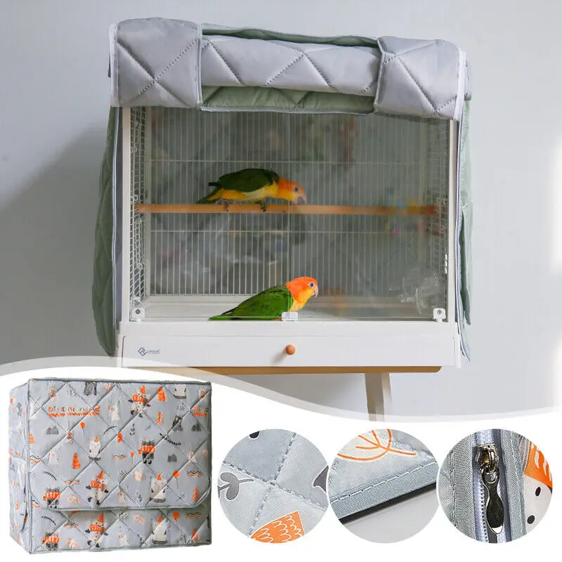 Winter Warm Bird Cage Cover Cotton Quilted Cage Cover Canopy Protective Rain Proof Dust Cover Pet Products Bird Supplies New