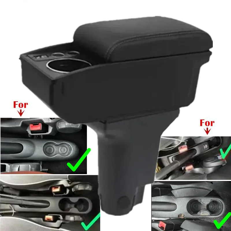 Reposabrazos para Fiat 500, Reposabrazos para Coche Fiat CRONOS, Caja de Almacenamiento de Doble Capa, Portavasos, Accesorios Interiores para Coche