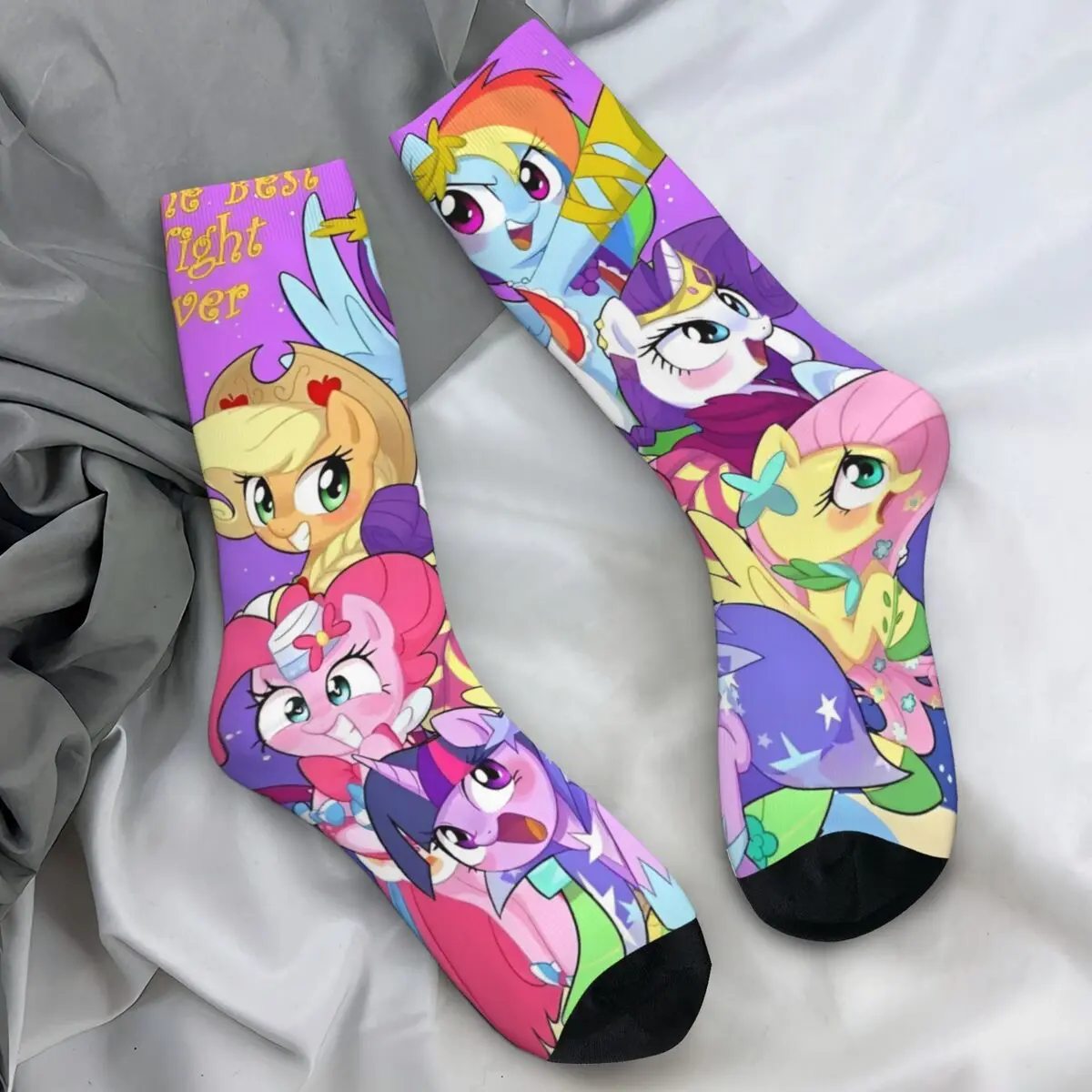 MINISO My Little P-pony Socks Winter Stockings Vintage Couple Soft Socks Design Climbing Anti Skid Socks