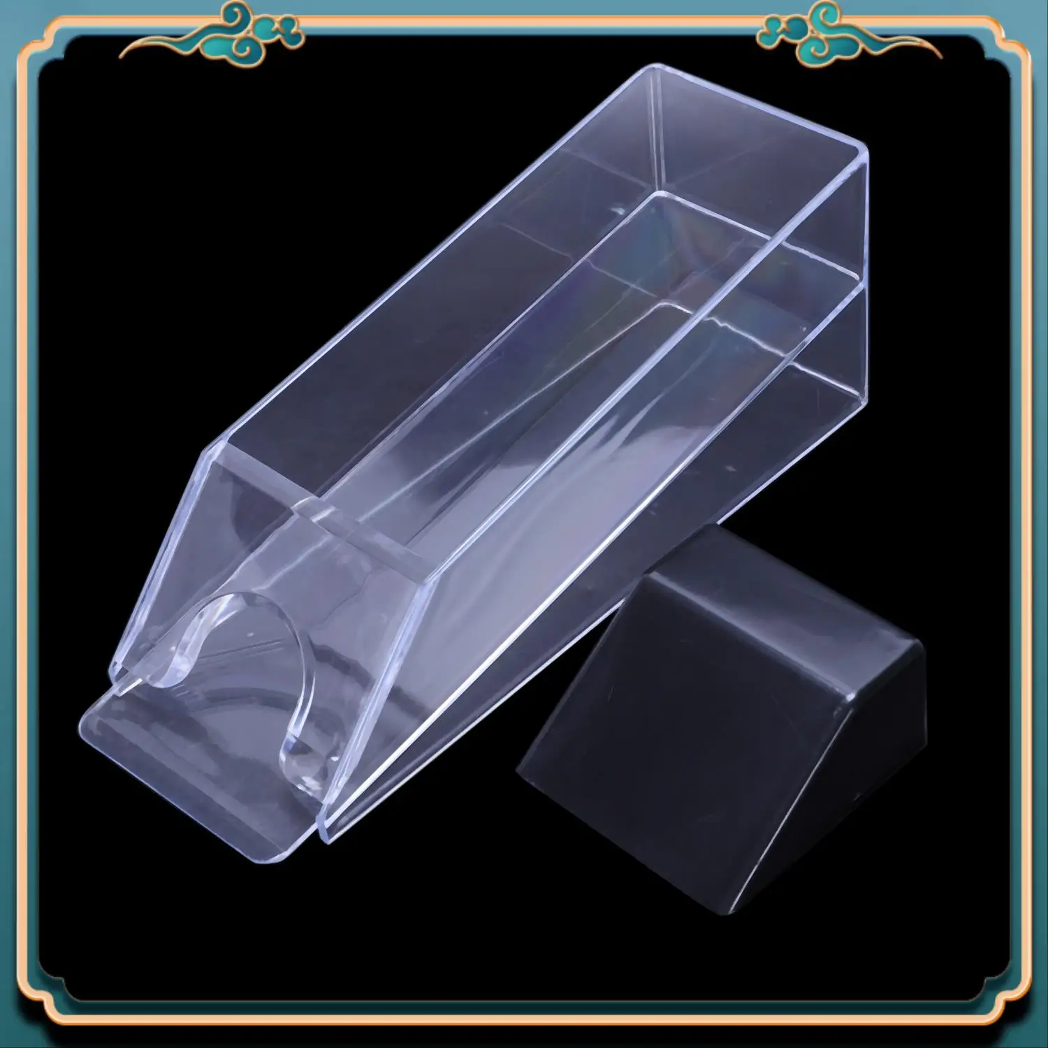 

ABJG-2 Pcs Professional Deluxetexas Hold'em Baccarat Poker Dealer Poker Card Shoe 1-6 Optionally Deputy(Black & Transparent)