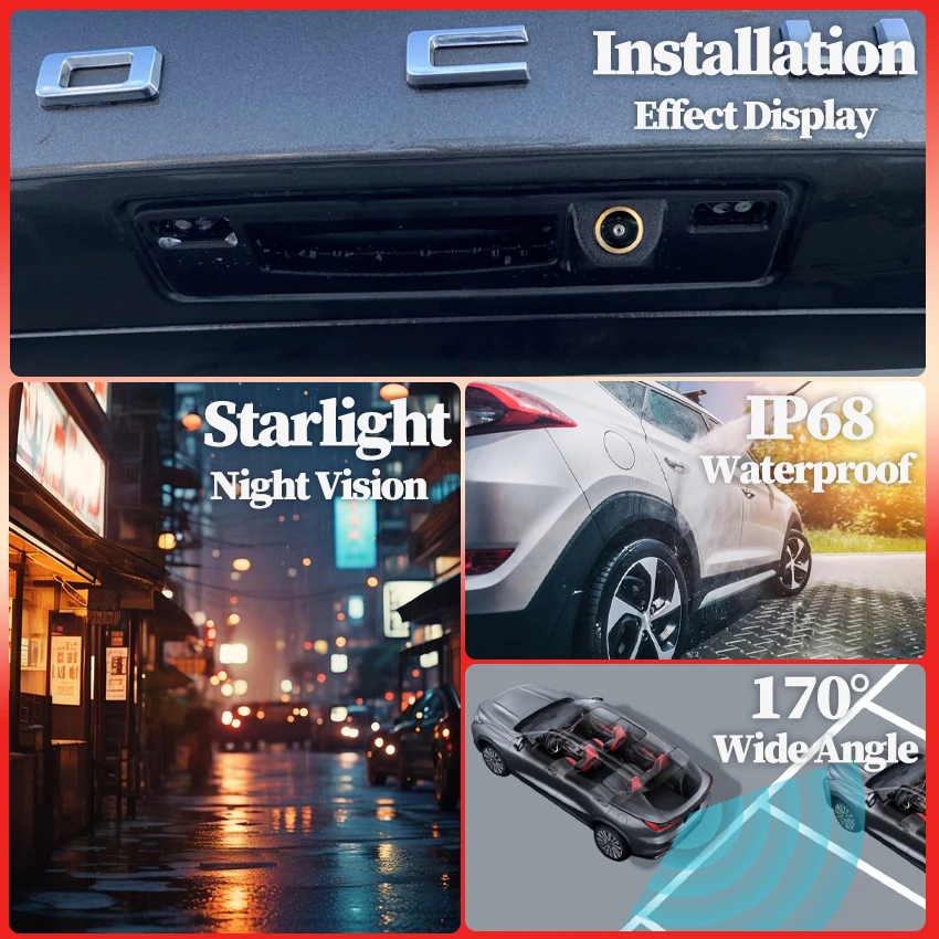 170 °   كاميرا الرؤية الخلفية للسيارة الذهبية AHD 1080P لسيارة Mercedes Benz GLK 300 200 CDI X204 GLA إعادة تصفيف تجميل السيارة للرؤية الليلية #5