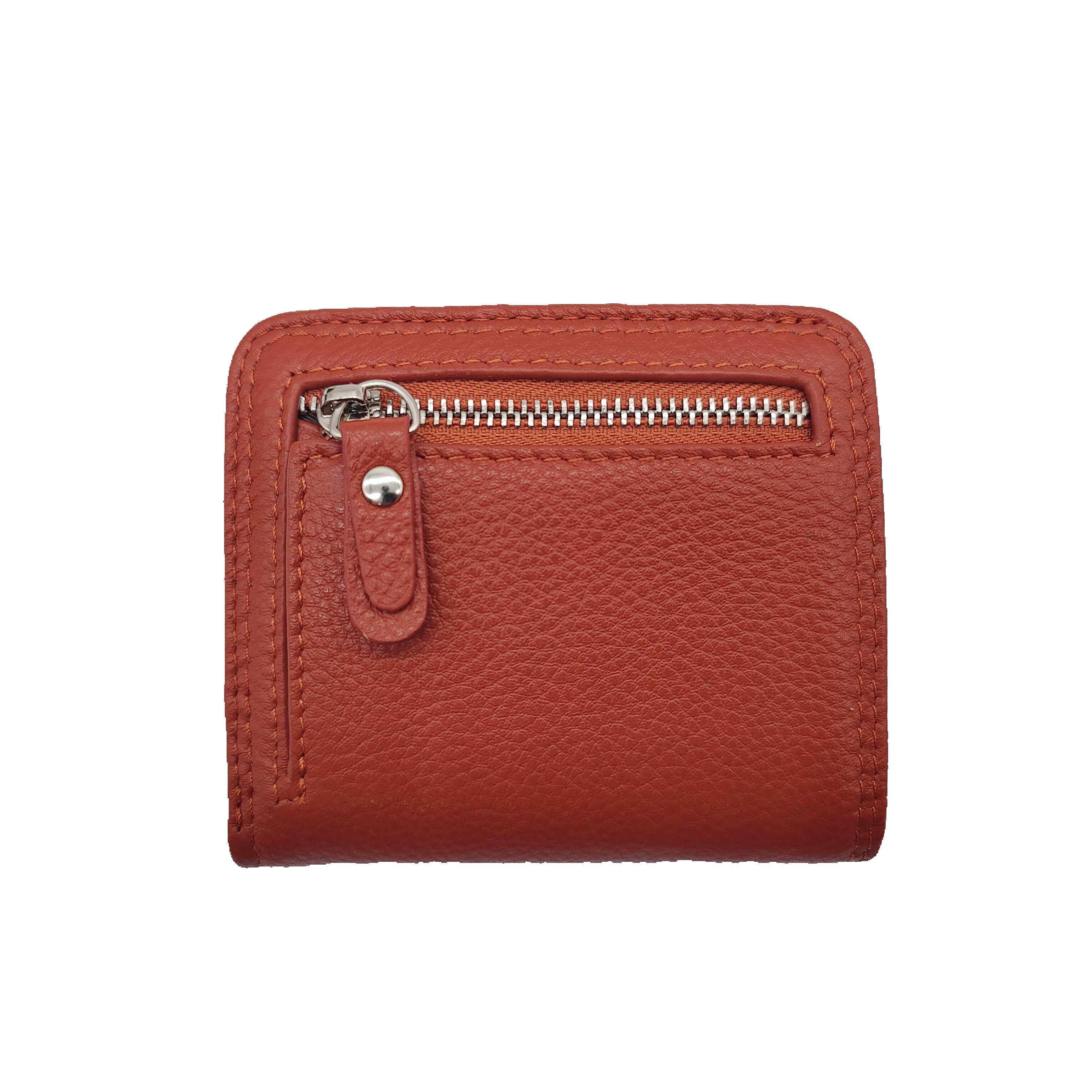 Cartera corta delgada de cuero de vaca genuino suave para mujer, monedero clásico Simple con botón a presión, tarjetero, monedero de moda para mujer