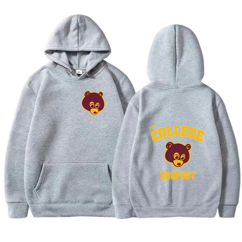 سويت شيرت كاجوال بقلنسوة برسومات هيب هوب كلاسيكية للجنسين من Kanye West 'The College Dropout' للرجال والنساء