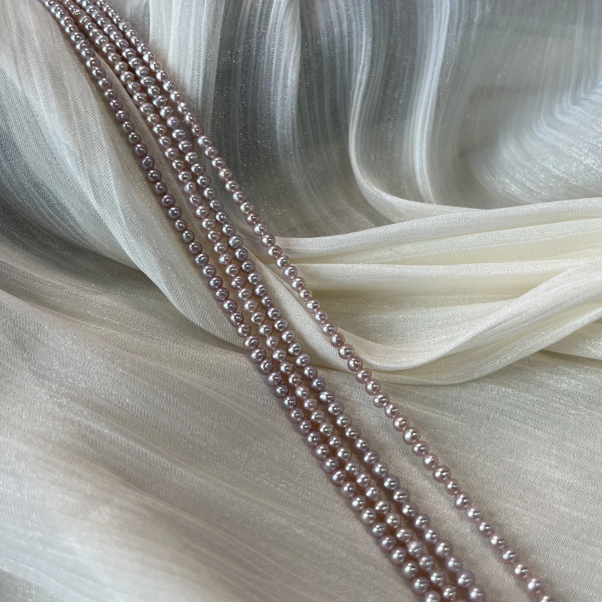 3-4mmAAAAAA Luminous Fine Natural Freshwater Pearl Purple Round Loose Bead Jewelry Make DIY Necklace Bracelet Women Wedding Gift