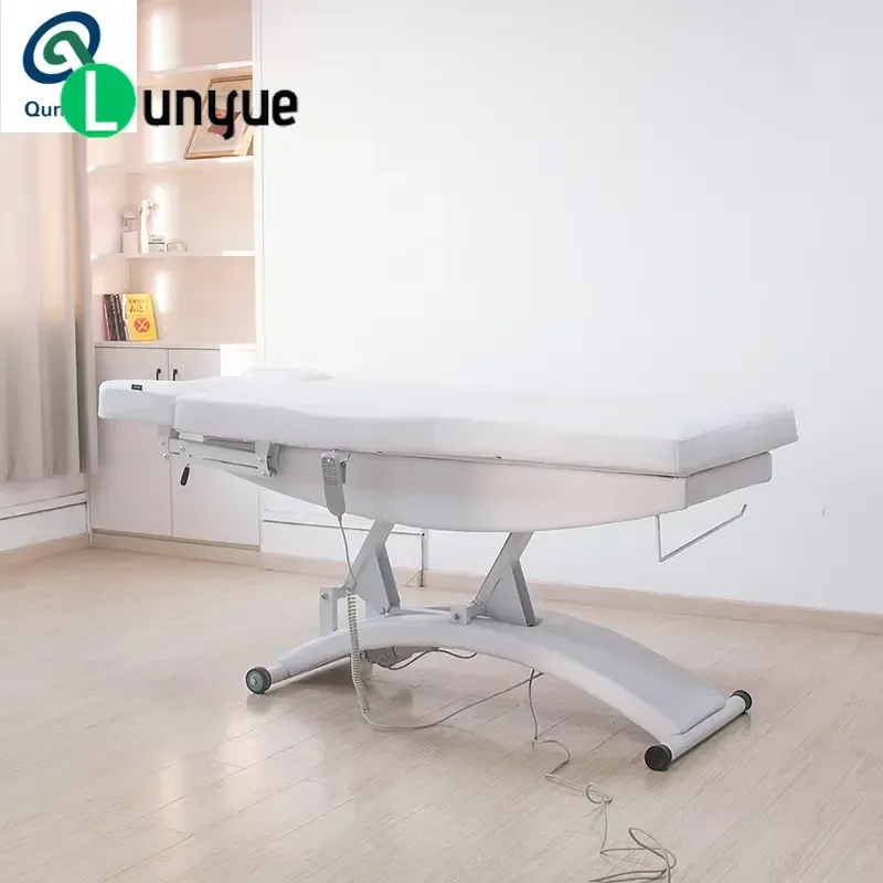 Luxury Electric Massage Bed for Spa Therapy Cosmetic Treatment 3 Motor Adjustable Beauty Facial Eyelash Extension Table