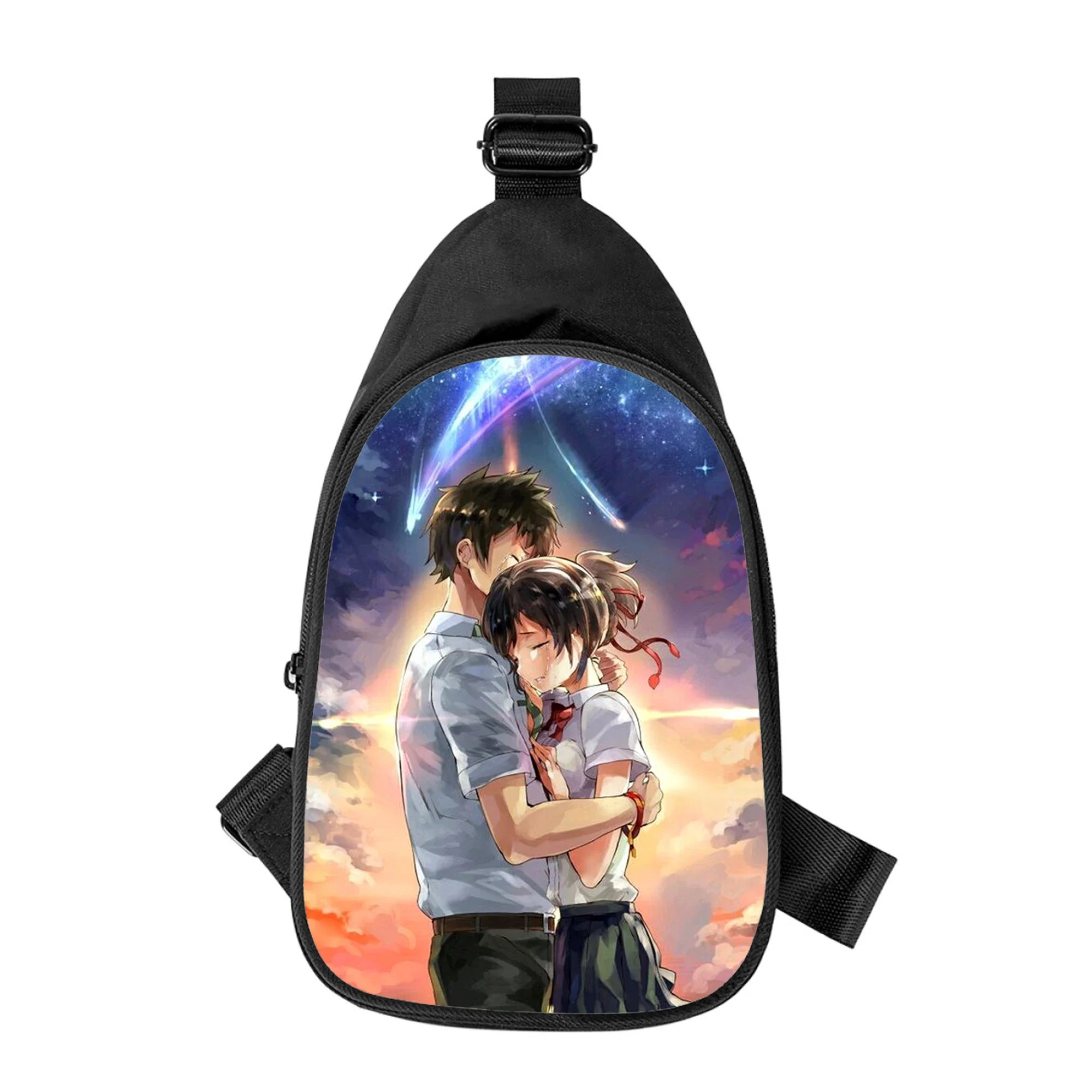 Twoje imię anime 3D Print New Men Cross Chest Bag Diagonally Women Shoulder Bag Husband School Waist Pack Male chest pack