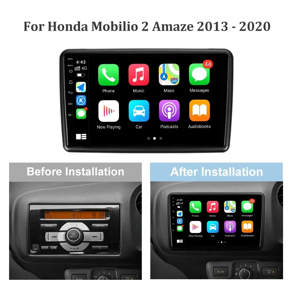 For Honda Mobilio BRV Amaze 2013 - 2020 Android 14 CarPlay Car Radio Multimedia Video GPS Navigation car intelligent systems 4G