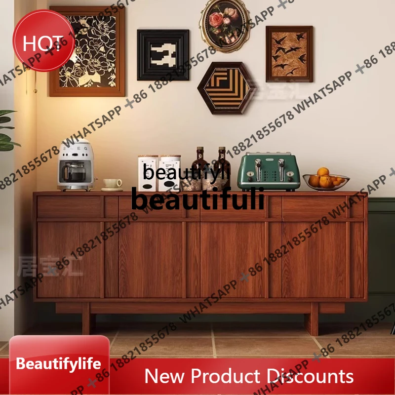 

Solid Wood Retro Sideboard French Style Storage Living Room 1.6m Drawer Cabinet Entryway Floor Wall Cabinet