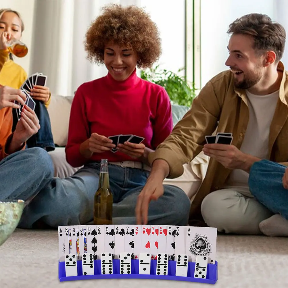 2 Pcs Card Holder Base Holders Bridge Desktop Domino Stand Play for Playing Games