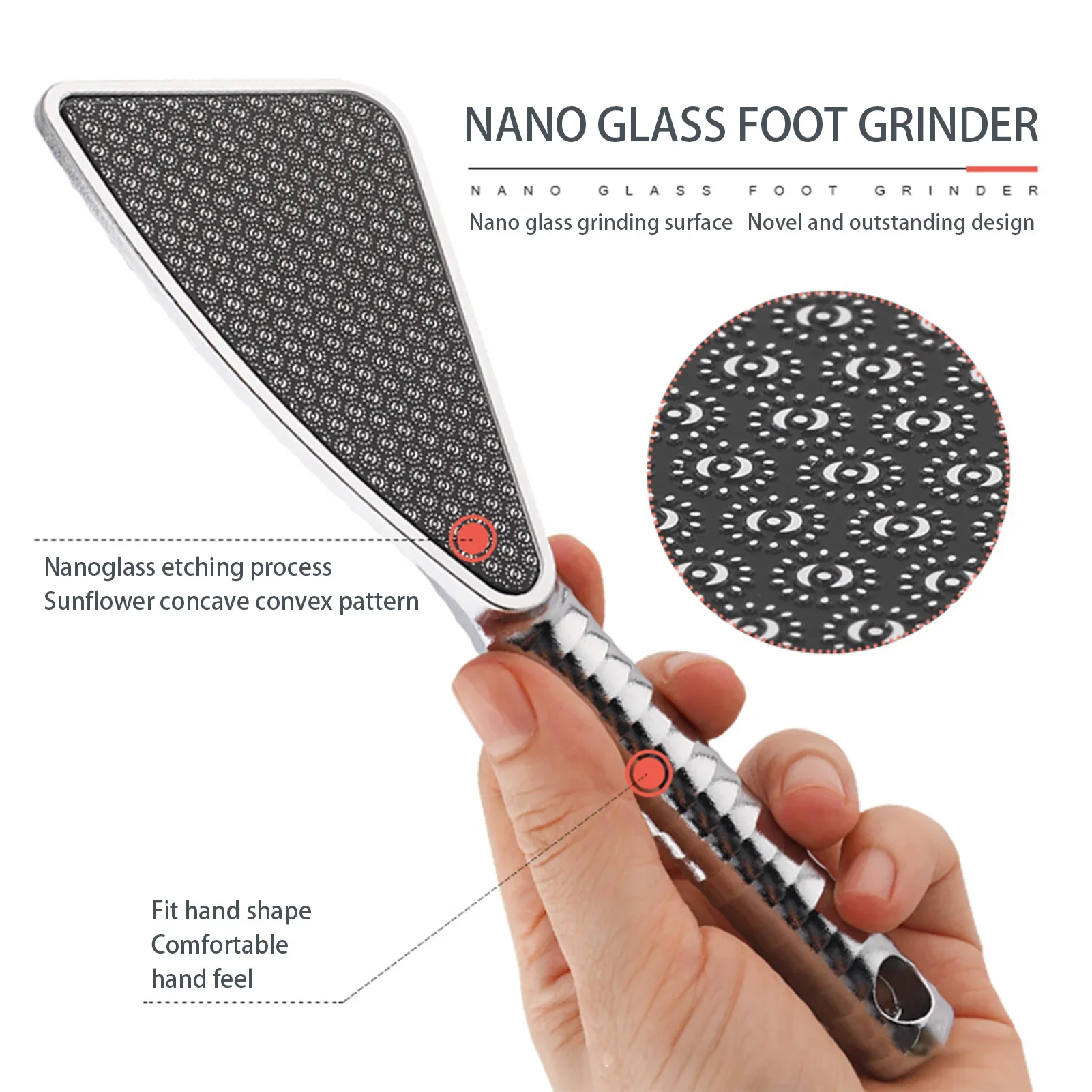 Broyeur de pieds en verre Nano, lime pour les pieds, dissolvant de callosités de peau morte, épurateur de pieds, râpe pour talon, exfoliante, outils de pédicure, soins des pieds