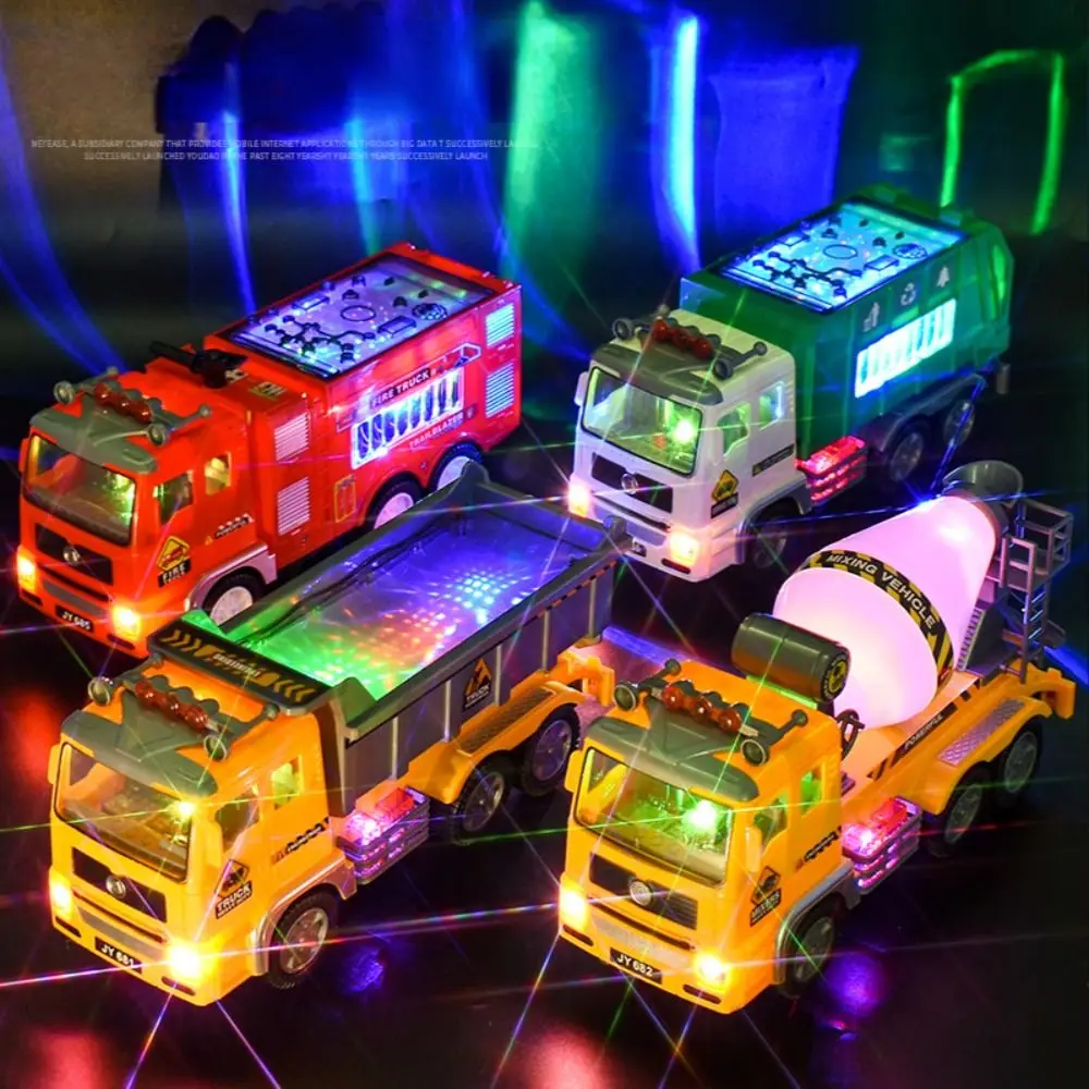 Flashing LED Fire Truck Toy Sound Light Mixer Truck Electric Engineering Truck Large Size Real Siren Engineering Vehicles Toy