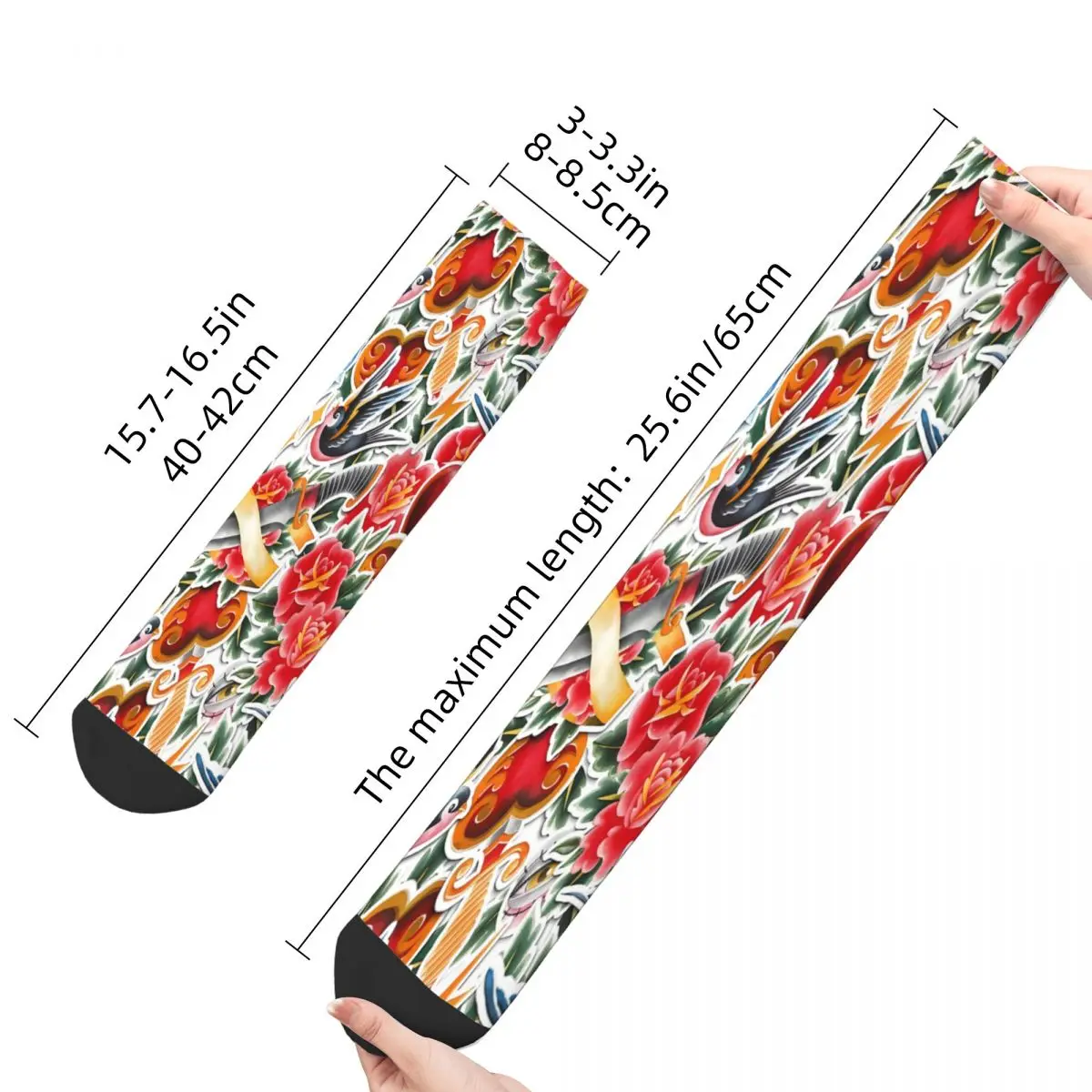 Traditional Tattoo Sock Socks Men Women Polyester Stockings Customizable Design