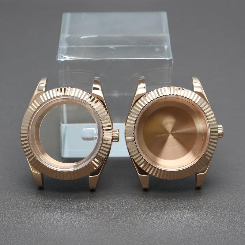 Orologio da uomo in acciaio inossidabile con cassa in oro rosa 36mm 40mm per NH34 NH35 NH36 NH38 movimento 28.5mm quadrante Oyster Perpetual Datejust Parts